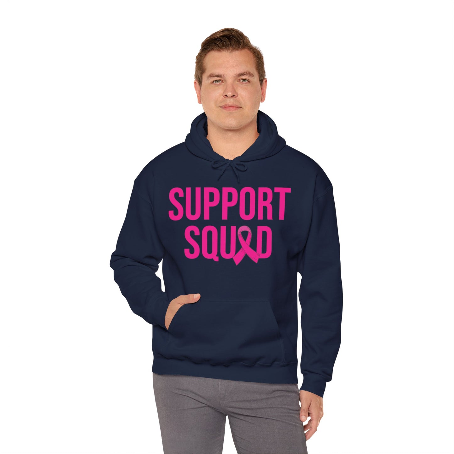 Support Squad Breast Cancer Warrior Awareness October Pink Hoodie