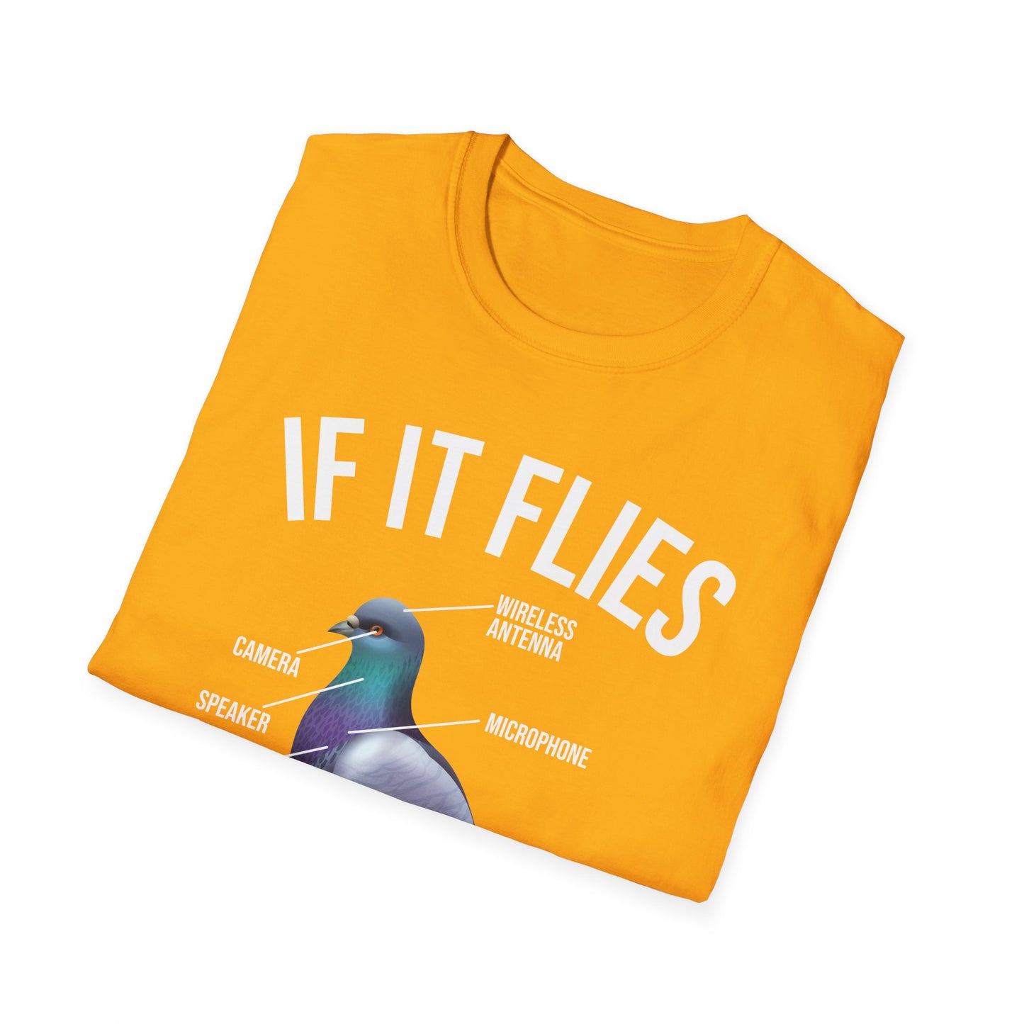 Funny If It Flies It Spies Pigeon Anatomy Bird aren't Real T-Shirt Men Women