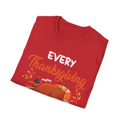 Every Thanksgiving I Give My Family The Bird Funny Dinner T-Shirt For Men Women T-Shirt