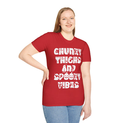 Funny Chunky Thighs and Spooky Vibes Halloween Women's T-Shirt