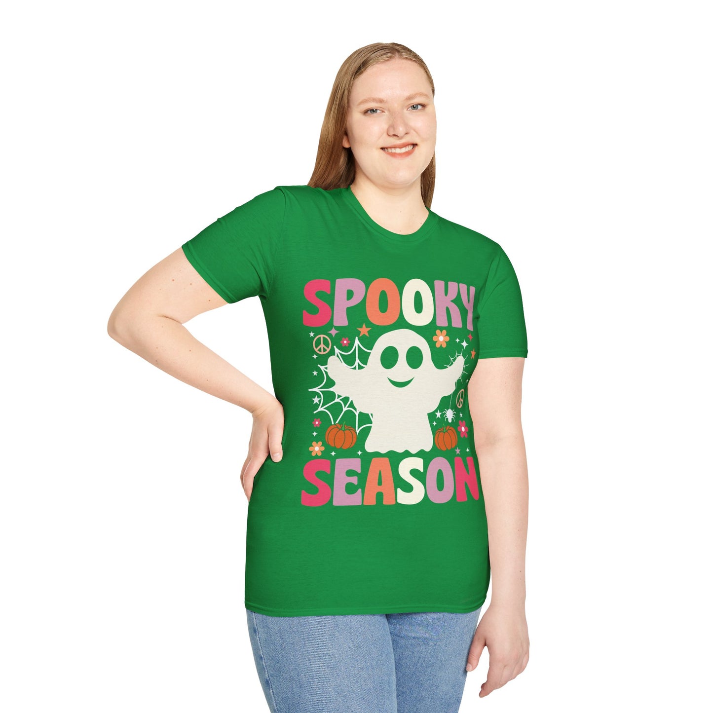 Groovy Spooky Season Cute Ghost Pumpkin Halloween T-Shirt For Men Women Kids