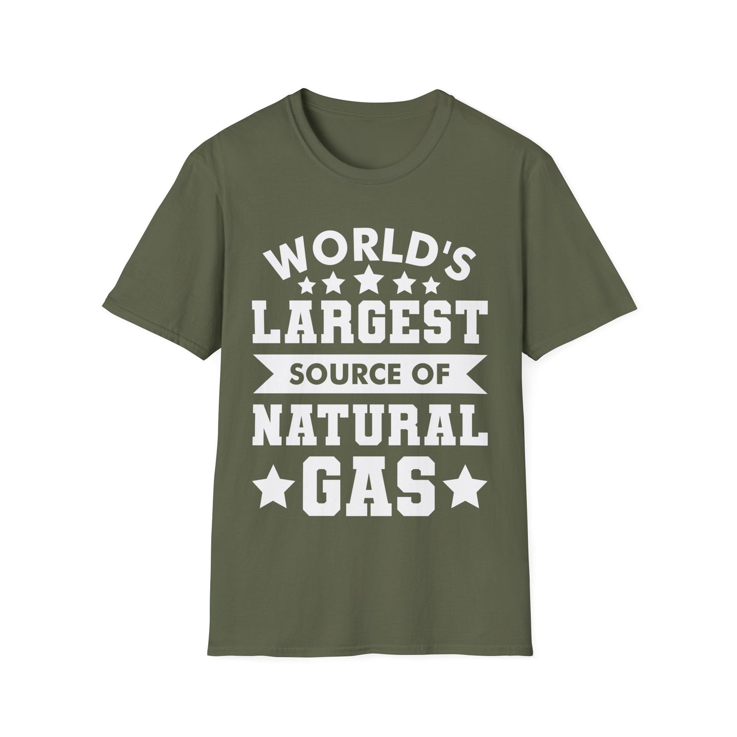 Funny Worlds Largest Source Of Natural Gas Fart Sarcastic T-Shirt