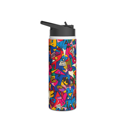 Comic pattern Vibrant Pattern Stainless Steel Water Bottle with Twist-on Lid and Double-Wall Vacuum Insulation