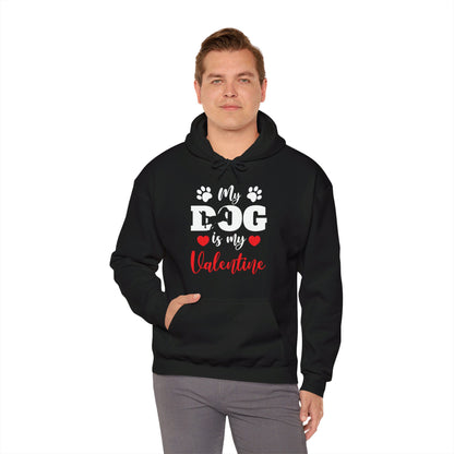 Funny My Dog is My Valentine Dog Lovers Hoodie For Men Women Hoodie