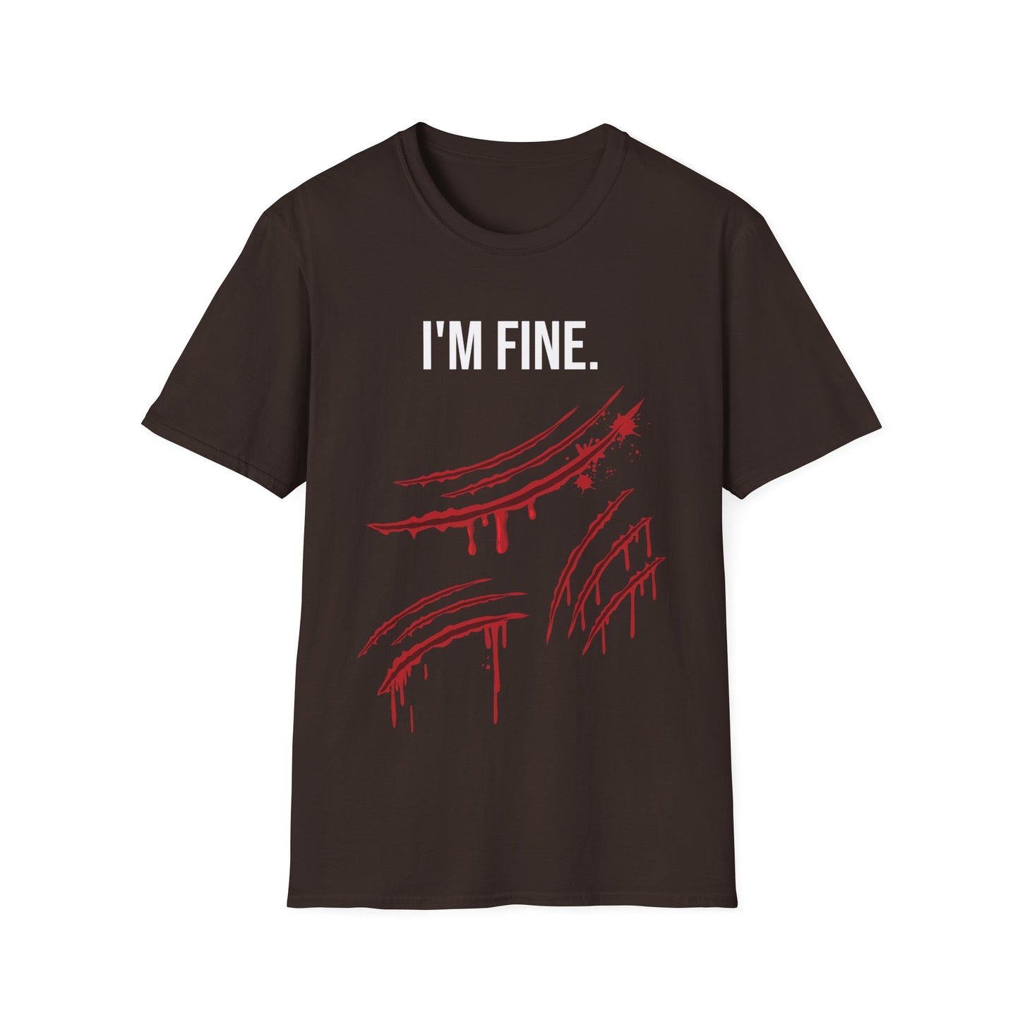 Tiger Claws I'm Fine Bloody Zombie Scary Halloween Costume T-Shirt Men Women