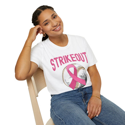 Strike Out Breast Cancer Baseball Fight Awareness T-Shirt Men Women