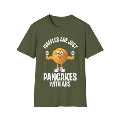 Funny Waffles Are Just Pancakes With Abs Breakfast Waffles Foodie Food Lovers T-Shirt