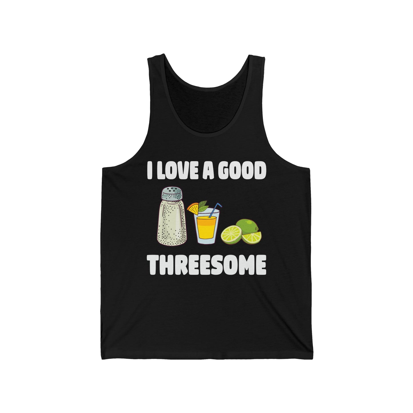 Funny Salt Lime Tequila Threesome Bartender Bar Drink Adult Humour Tank Top