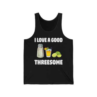 Funny Salt Lime Tequila Threesome Bartender Bar Drink Adult Humour Tank Top