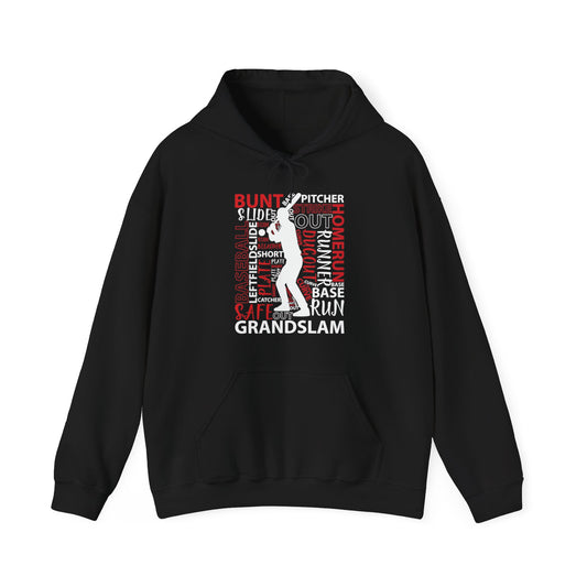 Baseball Typography Word Art Vintage Player Batter Hoodie For Men Women Hoodie