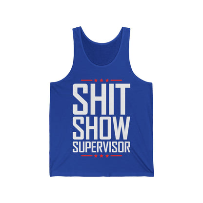 Shit Show Supervisor Retro Funny Sarcastic Adult Humor Tank Top for Men Women
