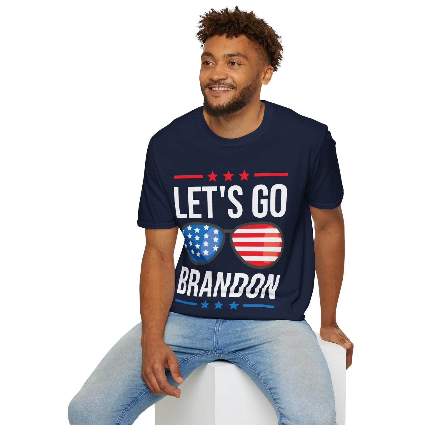 Vintage Old American  Lets Go Brandon Sunglasses T-Shirt Men Women