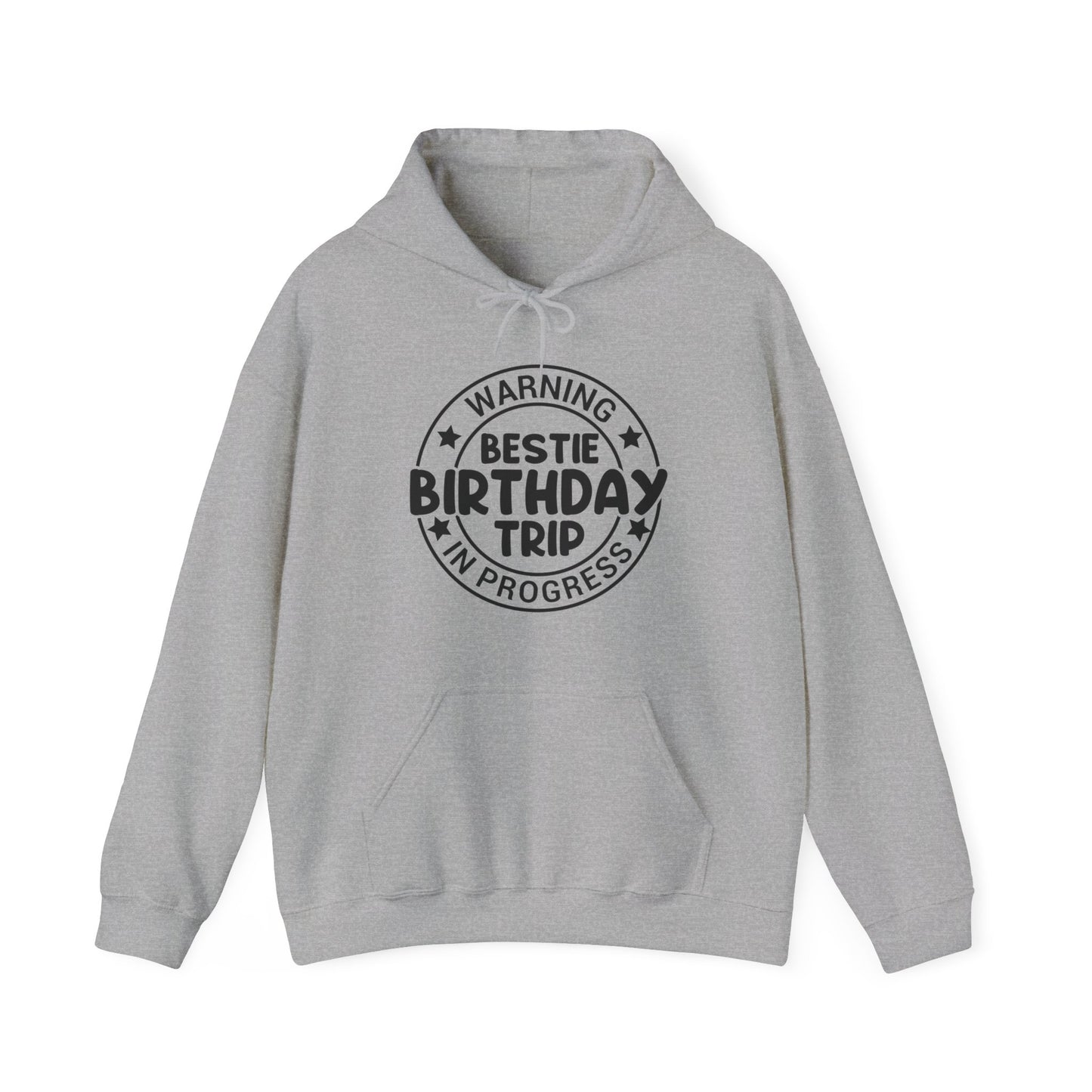 Funny Warning Bestie Birthday Trip In Progress Matching Gift BD Hoodie