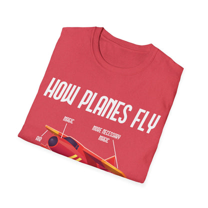 Funny How Planes Fly Airplane Parts Design for Flight Lovers T-Shirt Men Women