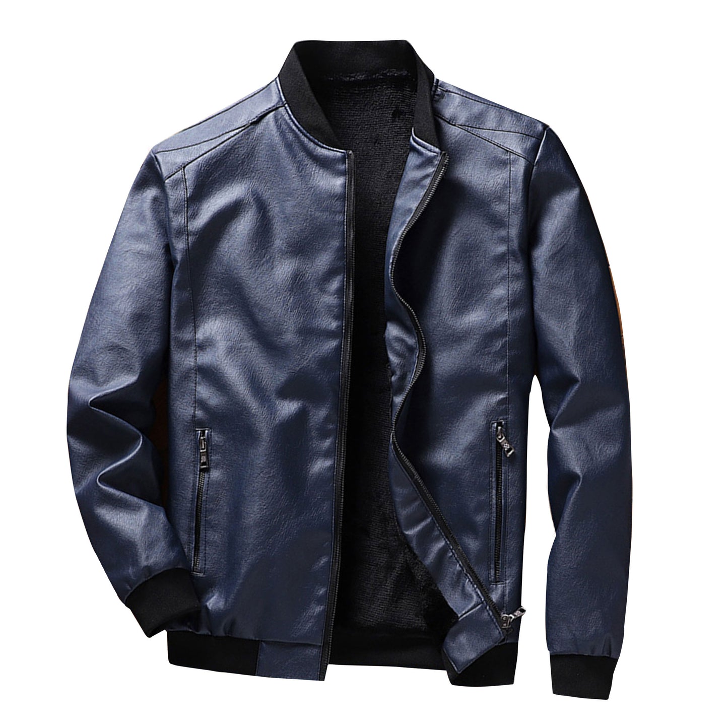 Mens Moto Biker Leather Coat Motorcycle Causal Coat Slim Fit Outerwears Genuine Casual Leather Jacket For Men