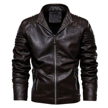 Men's Leather Jacket Motorcycle Biker Leather Coats Male Outerwear Fashion Warm Thicken Wool Liner Genuine Leather Jackets