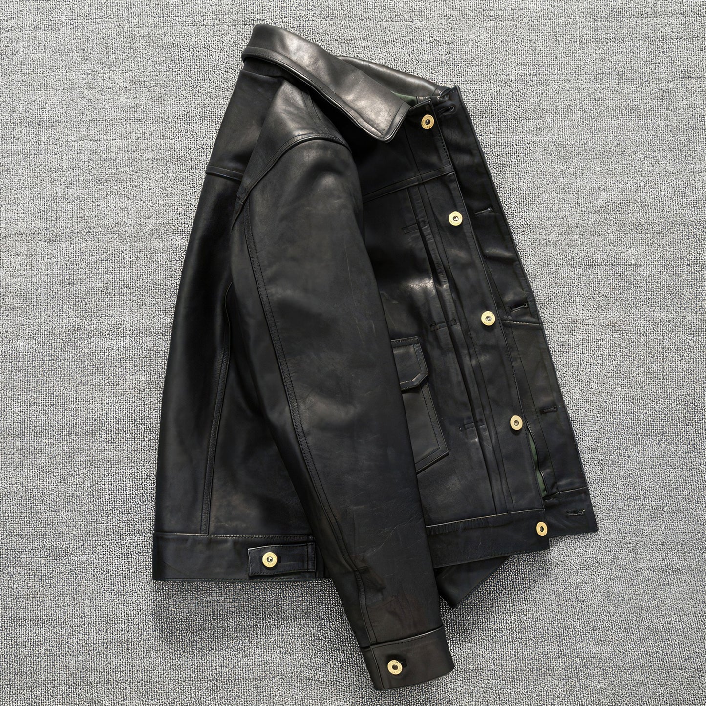 Mens Casual Black Autumn Leather Jacket Men Natural Horsehide Slim Fit Genuine Leather Jackets