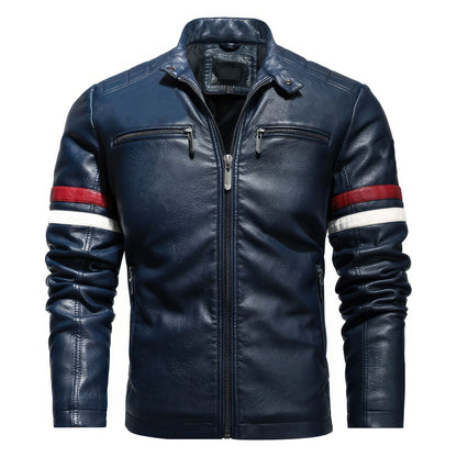 Mens Leather Jackets Men's Motorcycle Genuine Leather Jacket Coat Embroidery Leather Coat