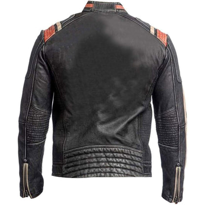 Mens Stylish Slim Fit Vintage Motorcycle Genuine Leather Jacket