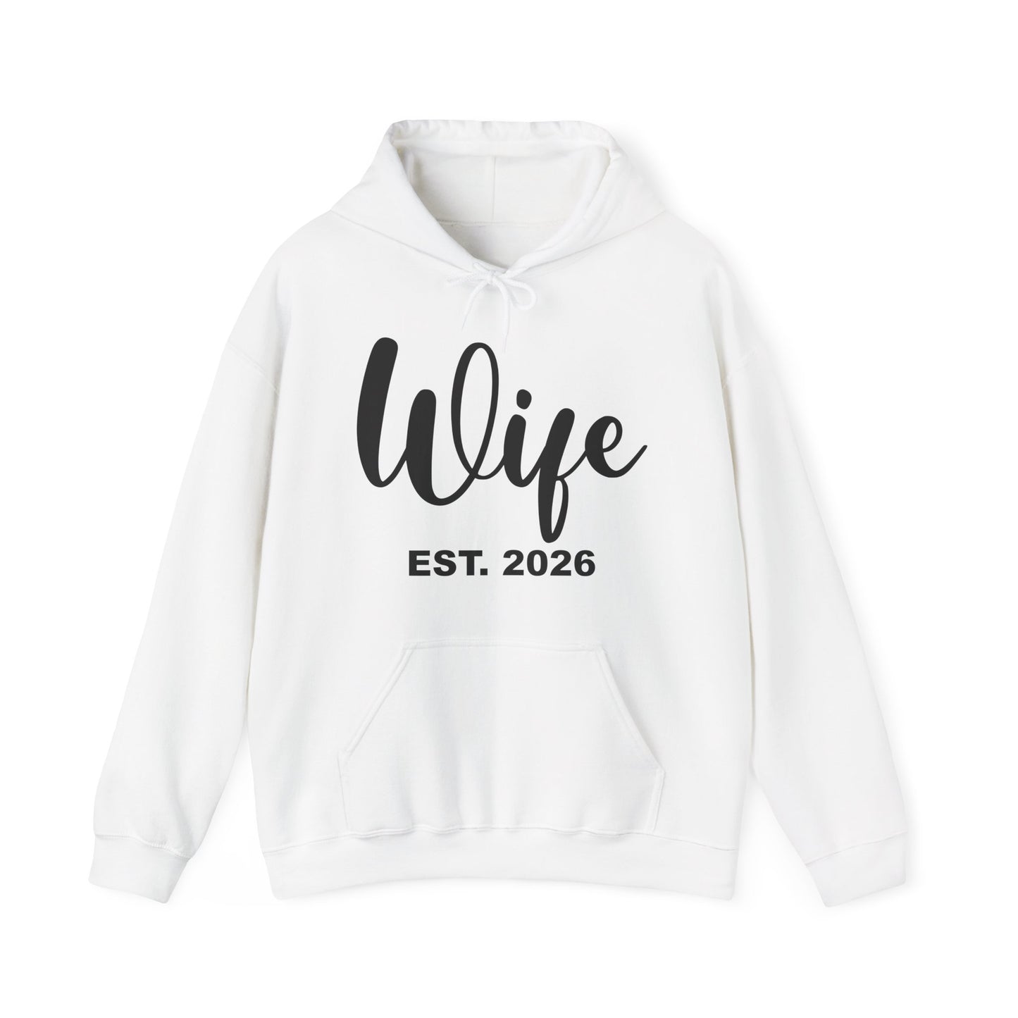 Funny Wife Est 2026 Just Married Bride Honeymoon Couple Wedding Hoodie For Women