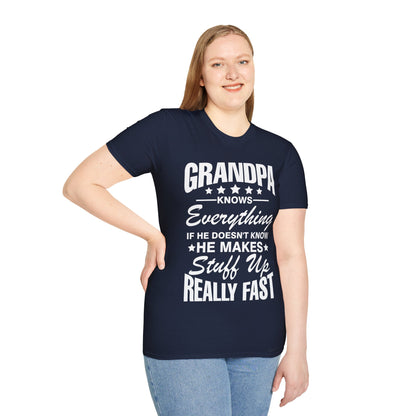 Grandpa Knows Everything Funny Gift For Father's Day Grandfather T-Shirt