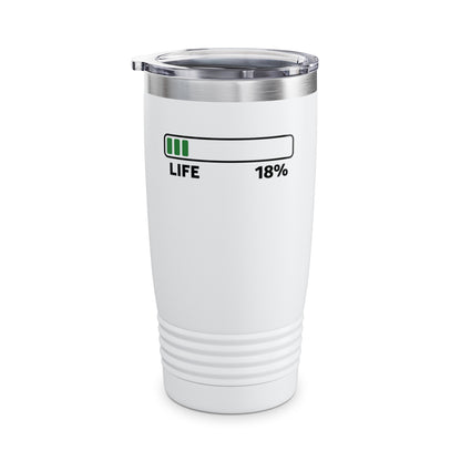 Funny Loading Bar 18% 18th Birthday Gift Tumbler, Customize the 18 With Your Age  Personalized Tumbler