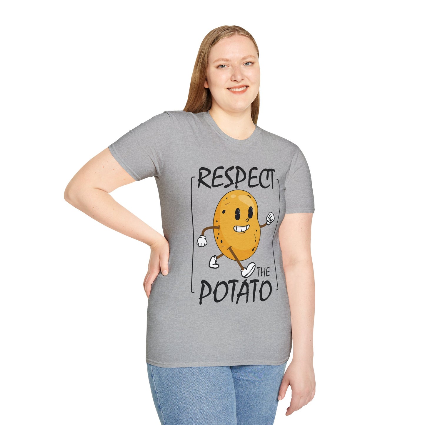 Funny Respect The Potato Gift Men Cute Root Vegetable Lovers Vegan T-Shirt For Men Women T-Shirt