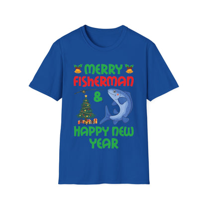 Funny Bass Fishing Merry Fishmas And Happy New Year Christmas Xmas T-Shirt