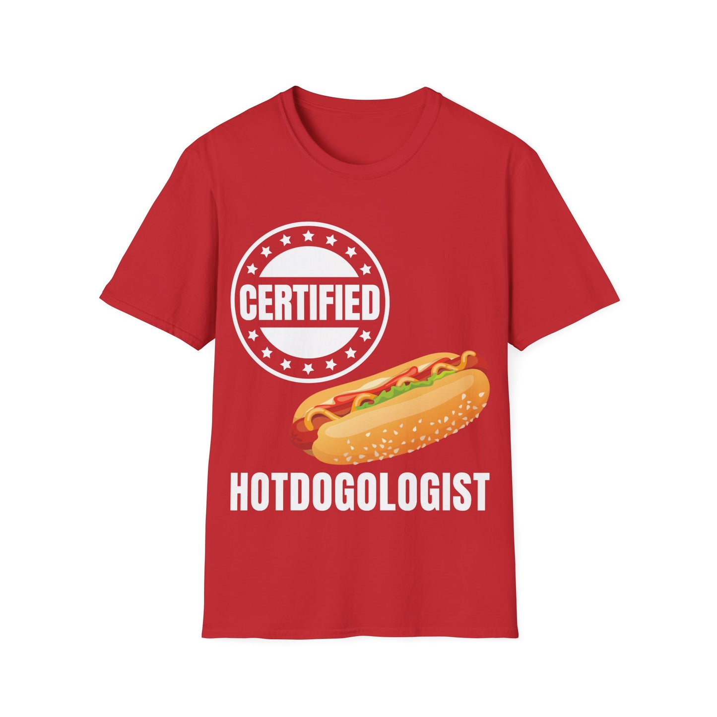 Certified Hotdogologist Hotdog Cool Sausage Hot Dog Lover T-Shirt For Men Women T-Shirt