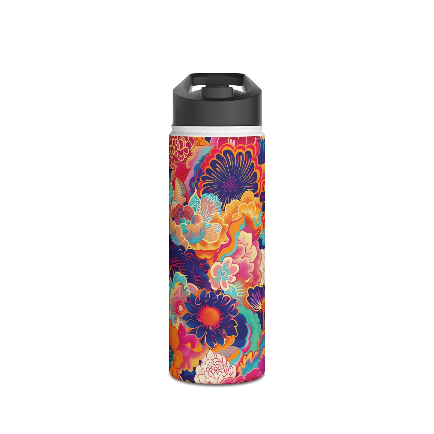 Manga Pattern Stainless Steel Water Bottle with Twist-on Lid and Double-Wall Vacuum Insulation