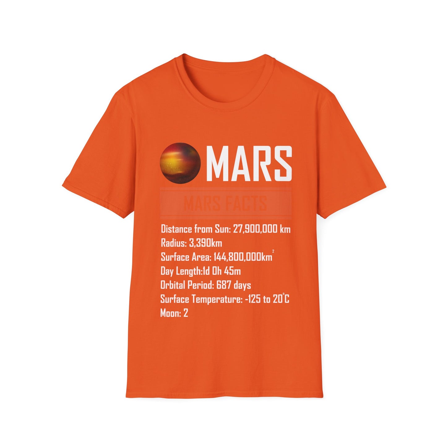 Mars Facts About Mars Planet Space Lover T-Shirt Men Women