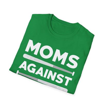 Funny Moms Against White Baseball Pants Tee Baseball Mothers Day T-Shirt