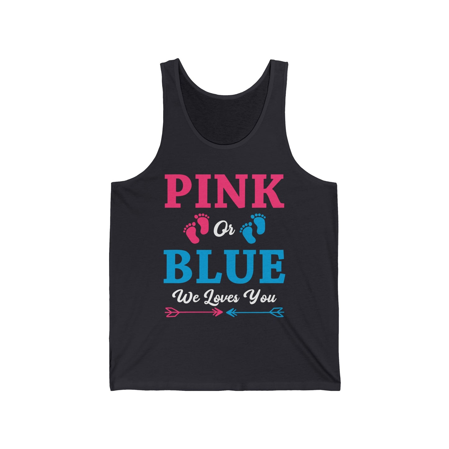 Pink Or Blue We Loves You Baby Gender Reveal Party Shower Tank Tops