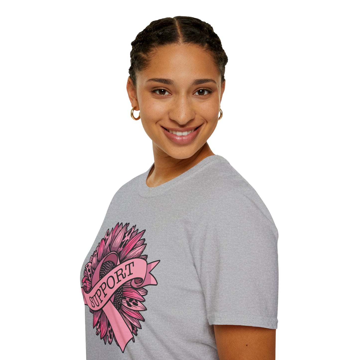 Sunflower Pink Breast Cancer Awareness Women Warrior T-Shirt For Men Women