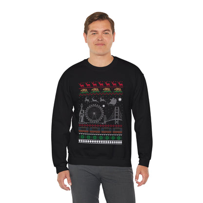 I Love California Christmas Santa, Reindeer Funny Ugly Christmas Jumper Sweatshirt