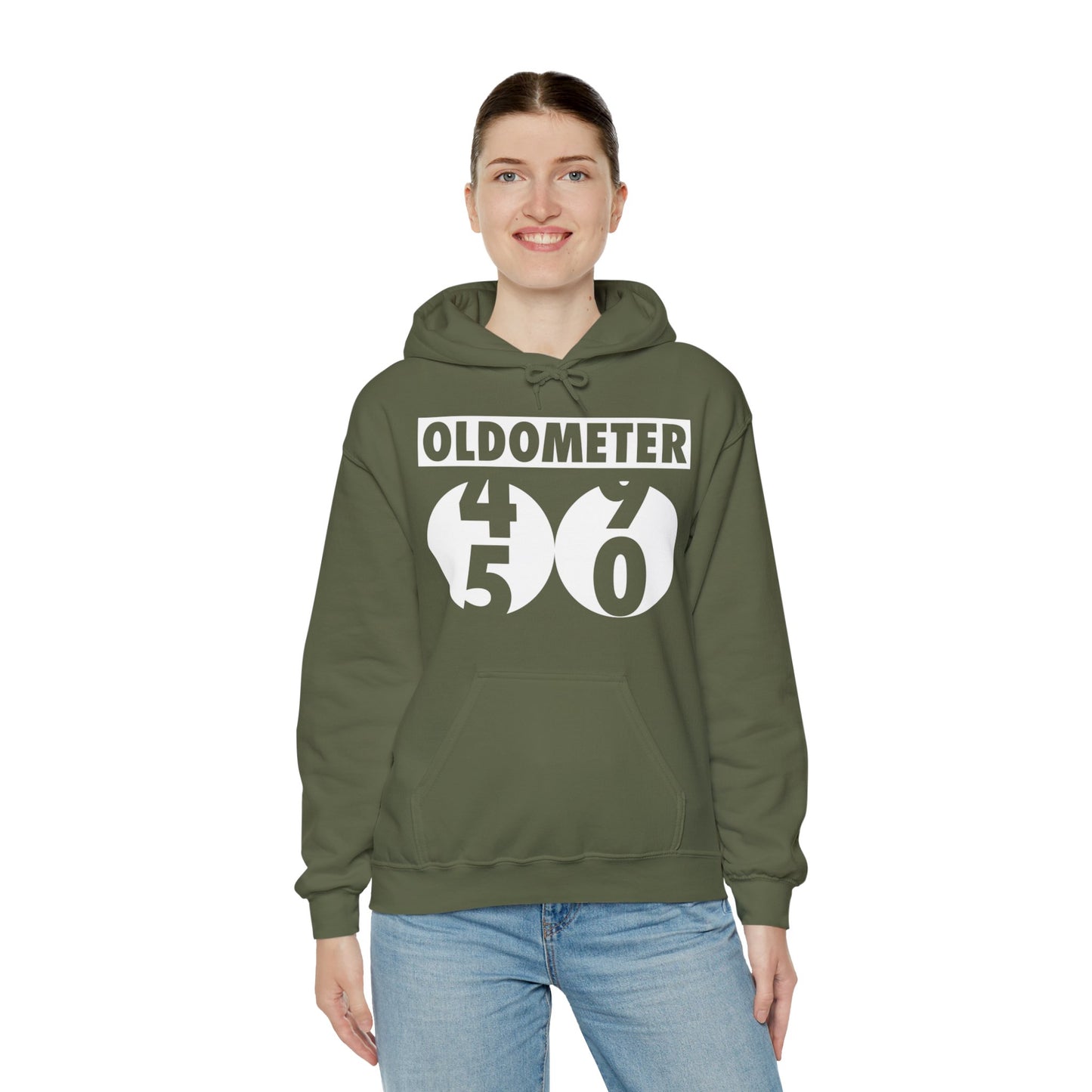 Funny Oldometer Odometer 50th Birthday Gift 50 yrs Old Joke Hoodie For Men Women Hoodie