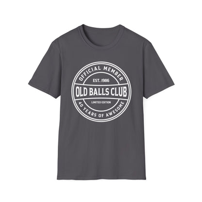 Mens Old Balls Club 40 Years Awesome Forty 40th Birthday Farthers Day T-Shirt