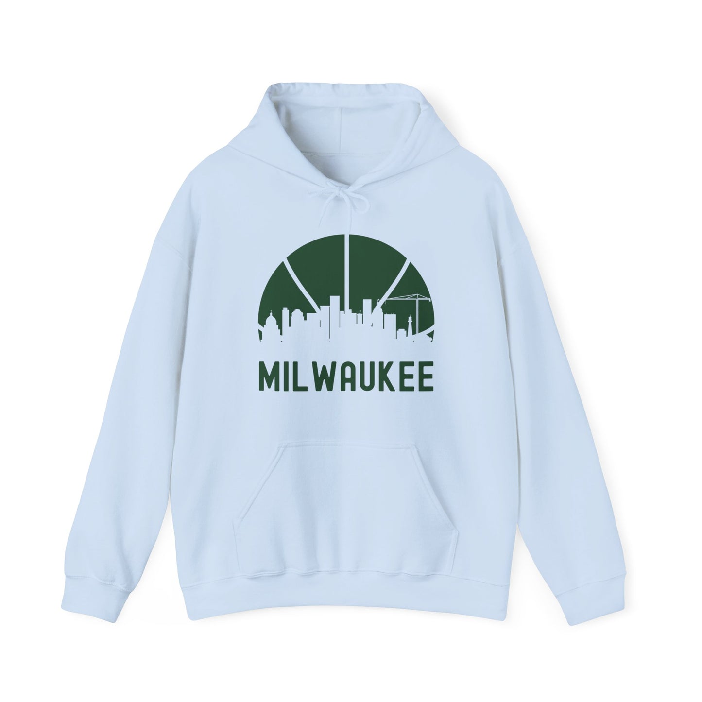 Milwaukee Skyline Wisconsin Cityscape Basketball B-Ball Retro Hoodie For Men Women