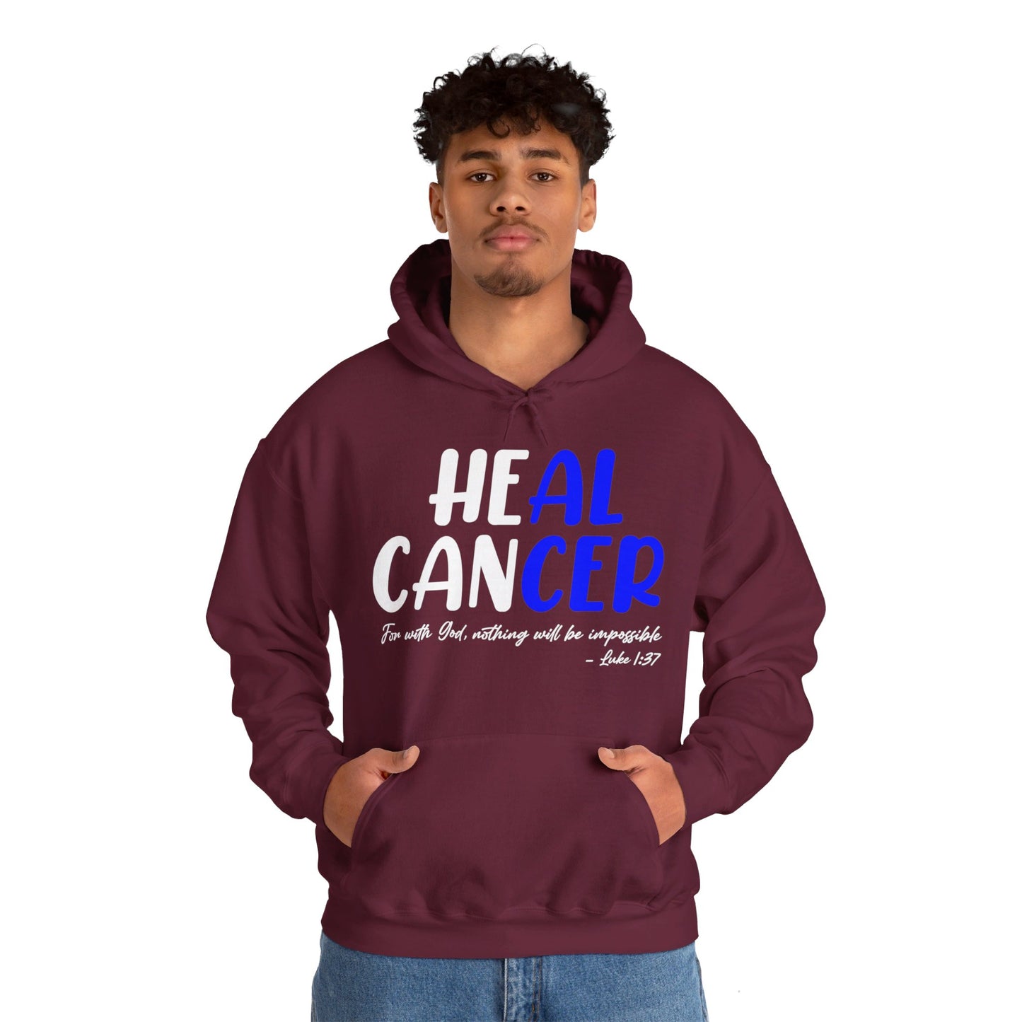 Colon Cancer Faith Bible Verse CRC Awareness Support Heal Family Hoodie For Men Women