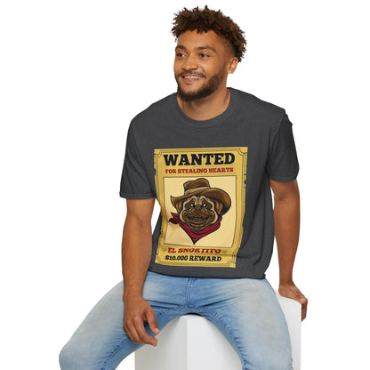 Vintage Pug Wanted Poster Cute Western Cowboy Funny Pug Dog T-Shirt For Men Women T-Shirt