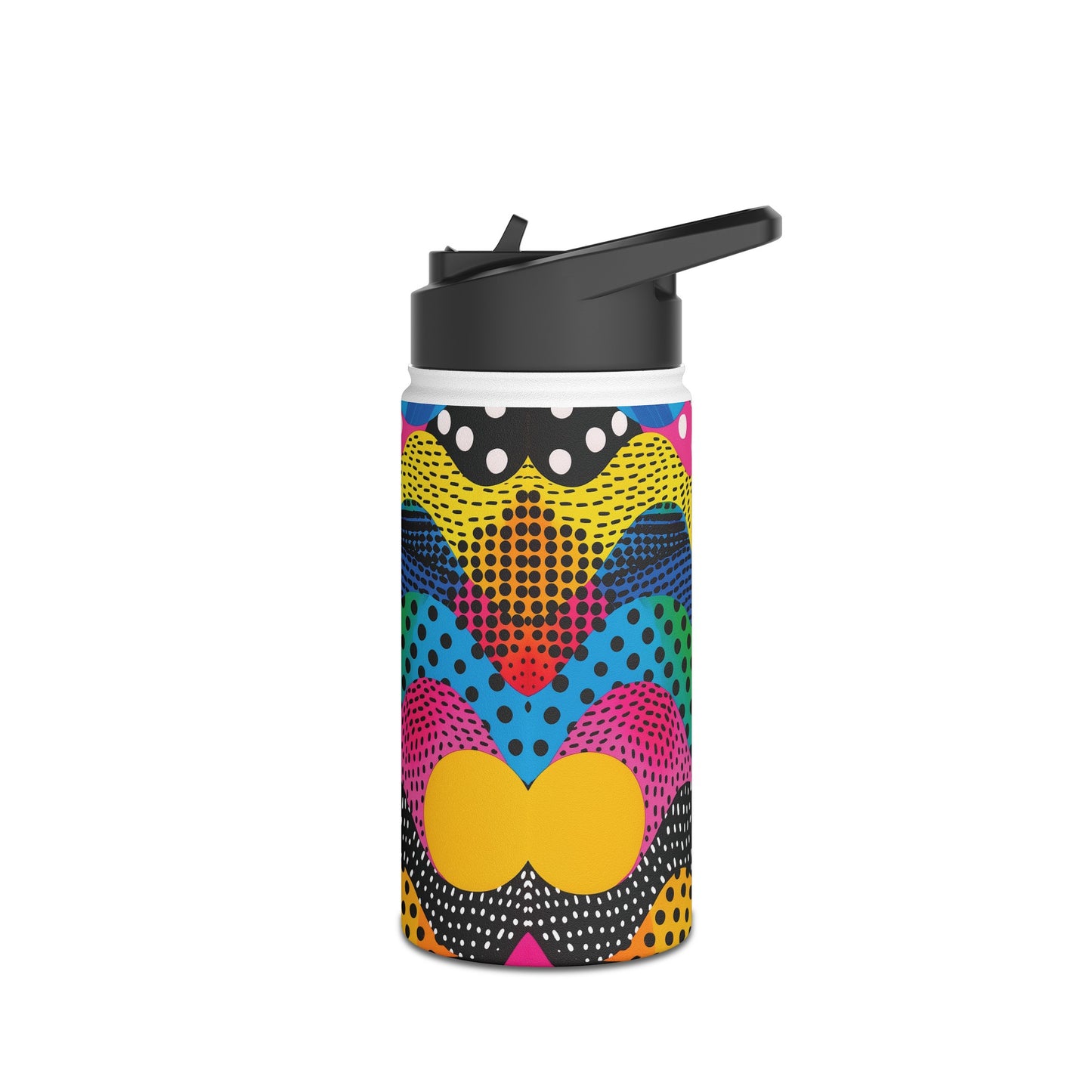 Pop Art Punch Vibrant Pattern Stainless Steel Water Bottle with Twist-on Lid and Double-Wall Vacuum Insulation