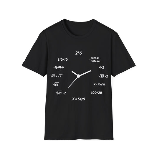 Funny Creative Clock Math Time Mathametics Nerd Nerdy T-Shirt Men Womwn