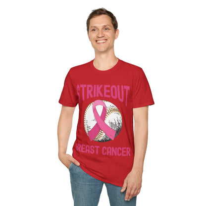 Strike Out Breast Cancer Baseball Fight Awareness T-Shirt Men Women