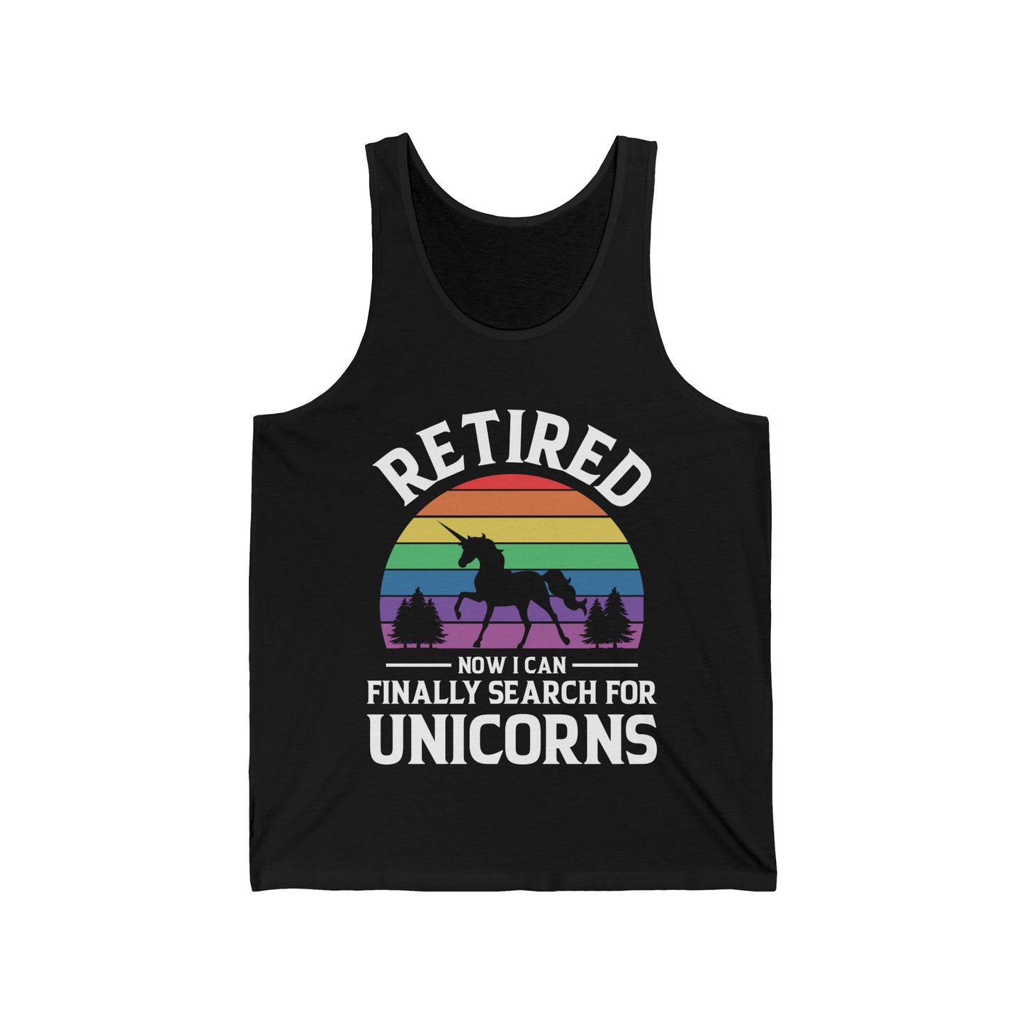 Funny Humor Retired Retirement Unicorn Grandpa Grandma Tank Tops For Men Women