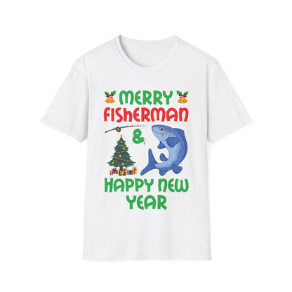 Funny Bass Fishing Merry Fishmas And Happy New Year Christmas Xmas T-Shirt