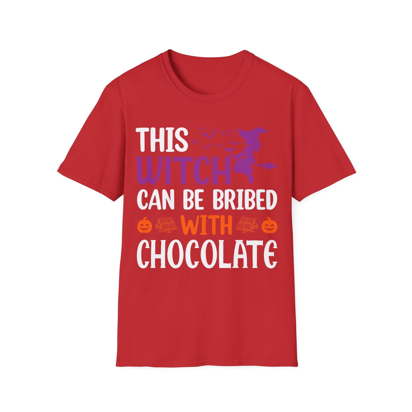 Funny Halloween This Witch Can Be Bribed With Chocolate Lovers Halloween Party T-Shirt Girls Women