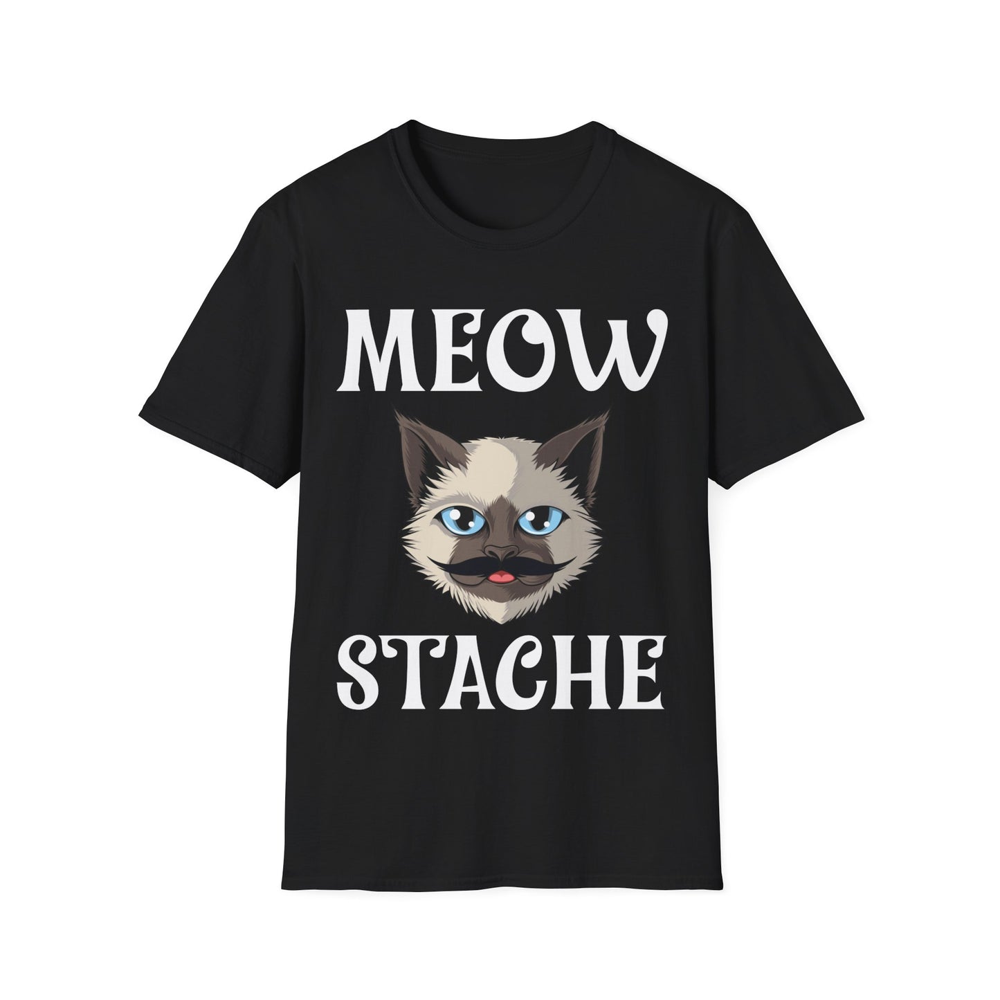 Meowstache Cat Mustache Moustache Beard Bearded Kitten Lovers T-Shirt For Men Women T-Shirt