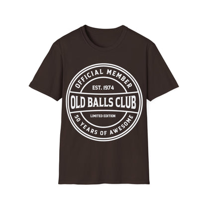 Mens Old Balls Club 50 Years Awesome Fifty 50th Birthday Farthers Day T-Shirt