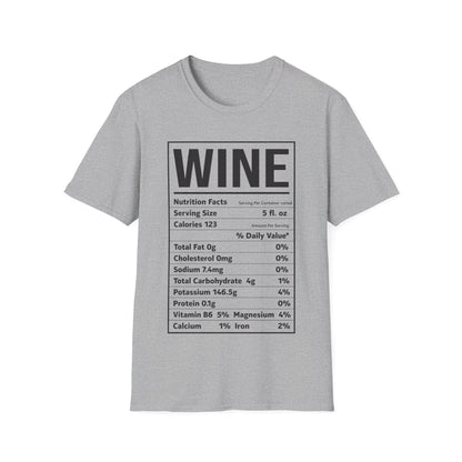 Wine Nutrition Facts Funny Family Matching Thanksgiving Christmas Drinking T-Shirt For Men Women