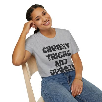 Funny Chunky Thighs and Spooky Vibes Halloween Women's T-Shirt